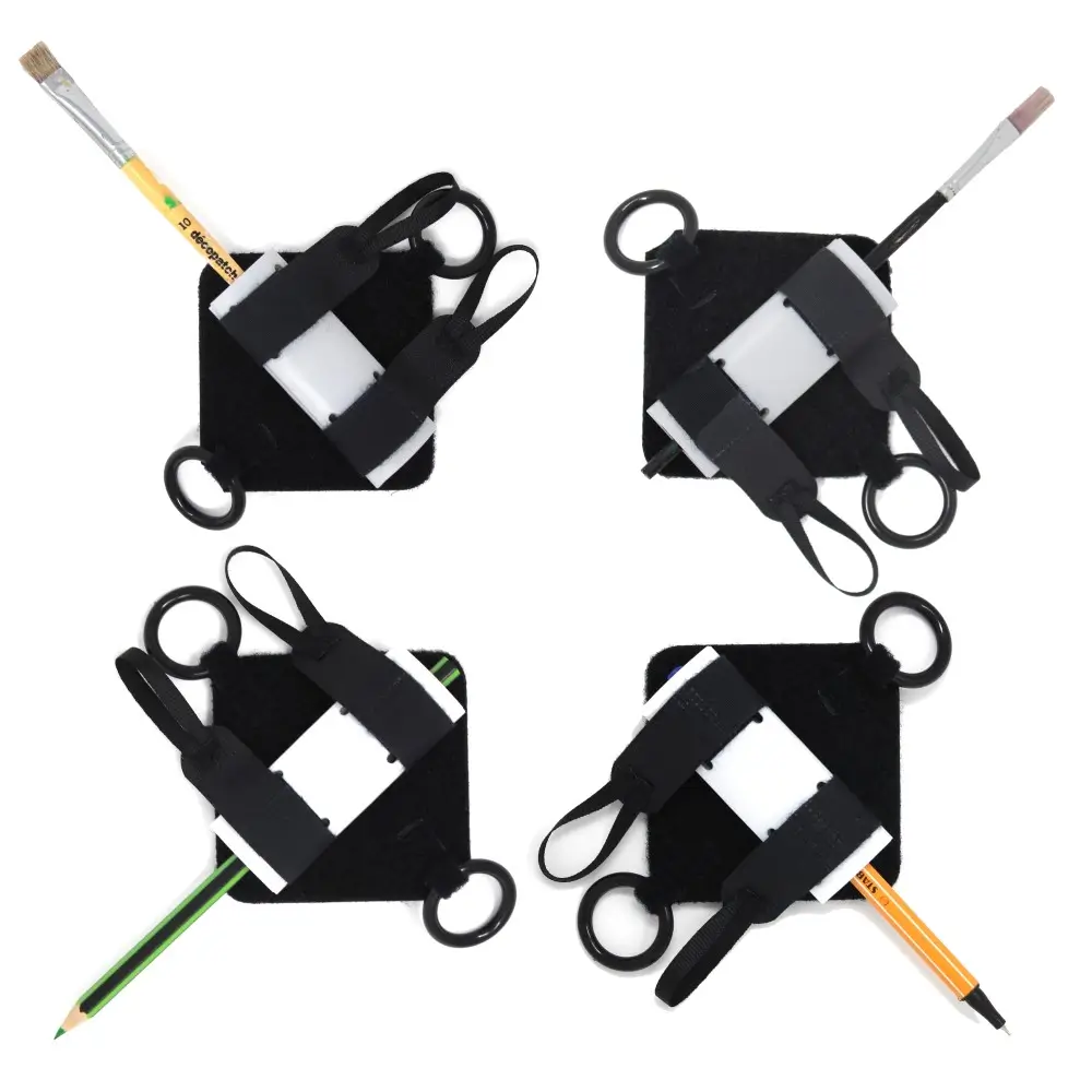 Two 2 Extra Palm Pads Holding Different Art Accessories