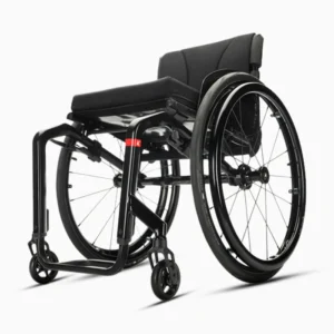 Küschall K-Series 2.0 wheelchair with black frame, angled view.