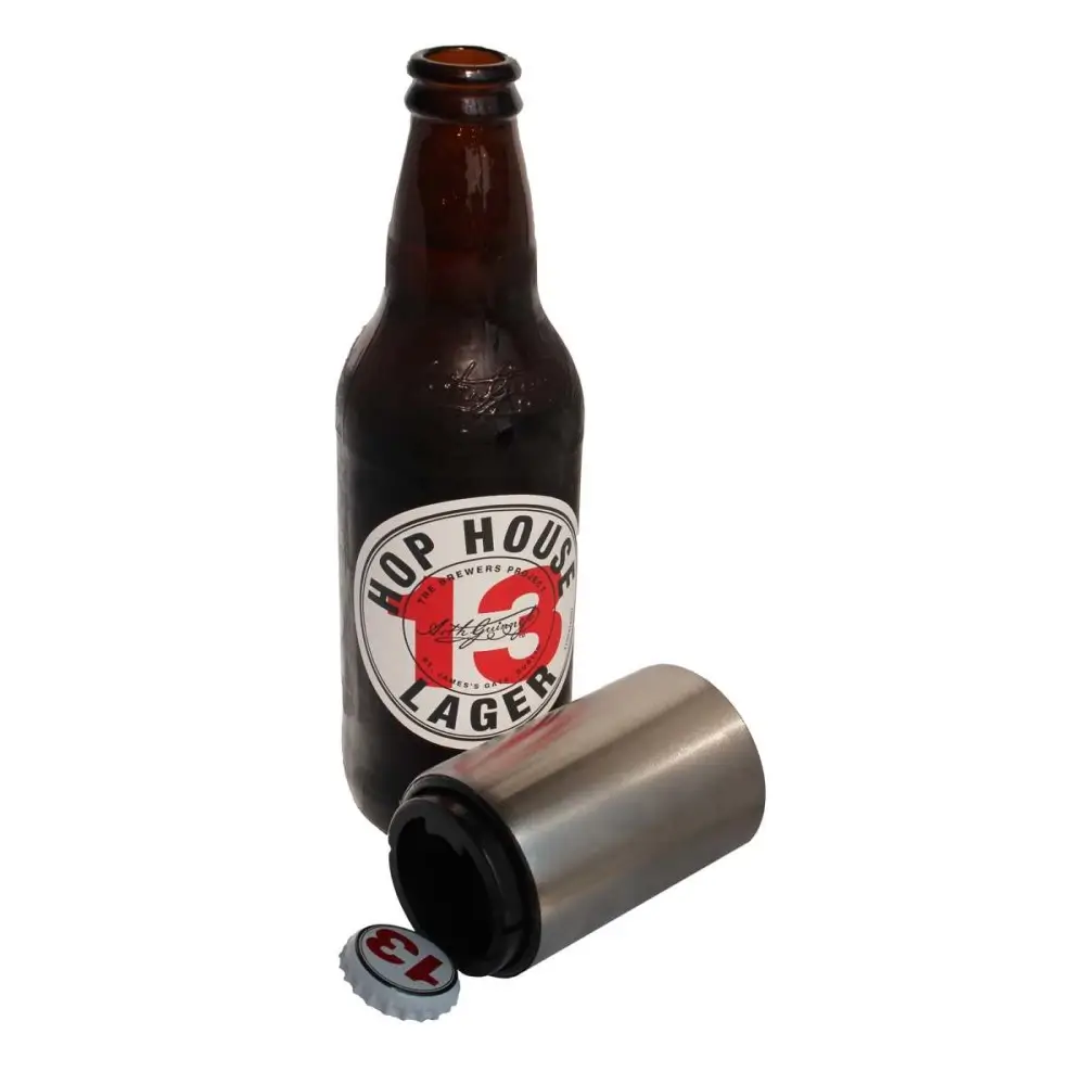 Glass Bottle Opened With Automatic Bottle Opener