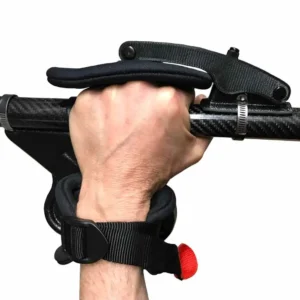 Close Up Of Hand Holding Kayak Paddle