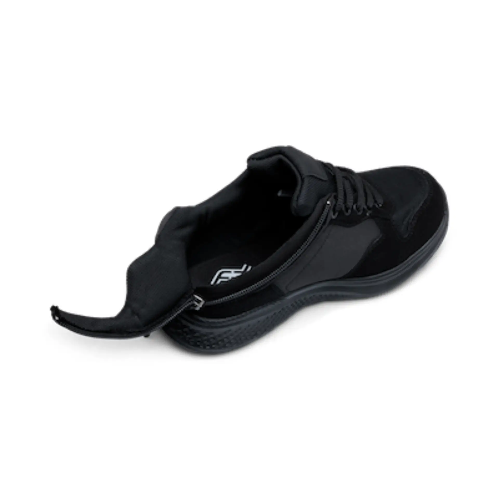 Zip Of Kids Excursion All Black School Shoes Open