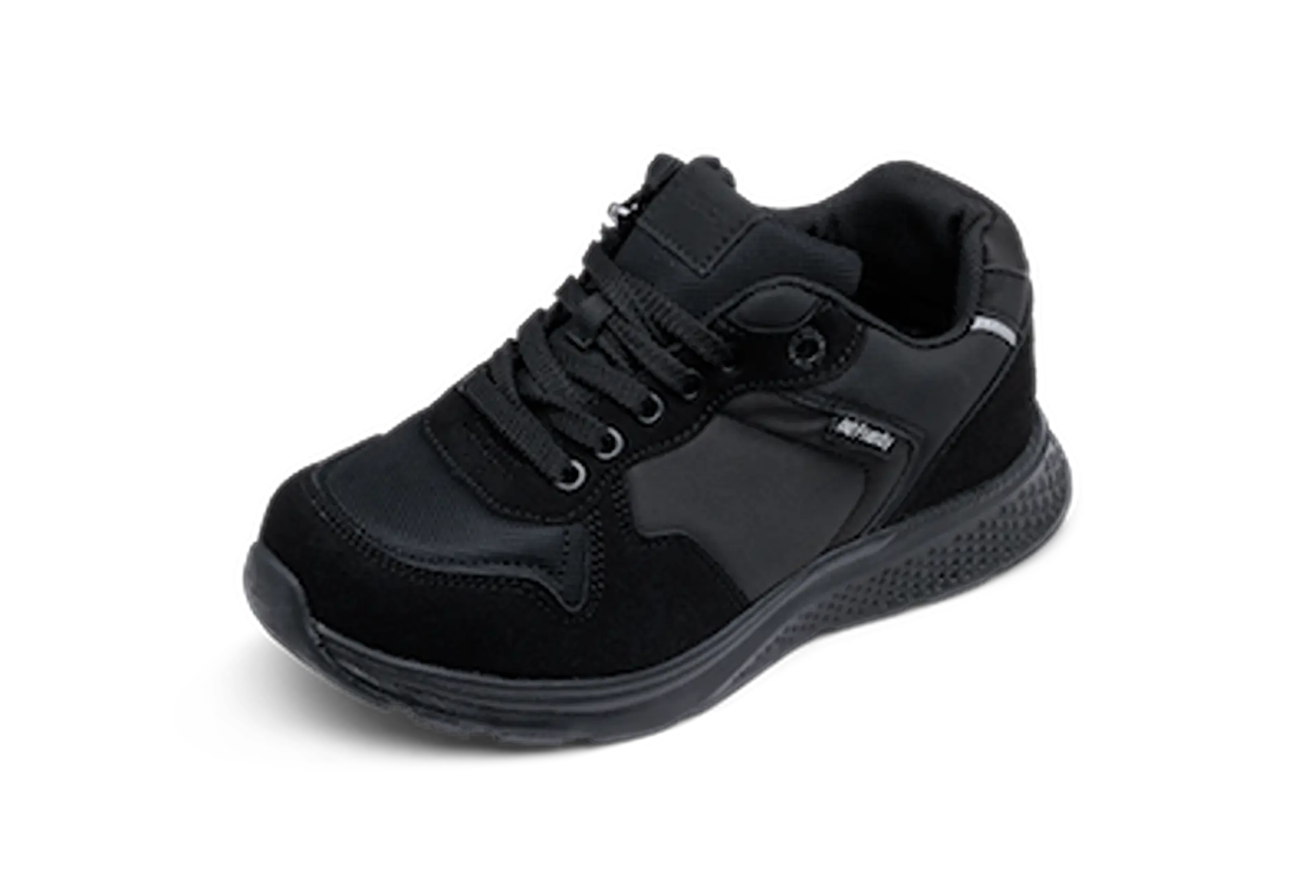 Right Angled View Of Kids Wider Fit Excursion All Black