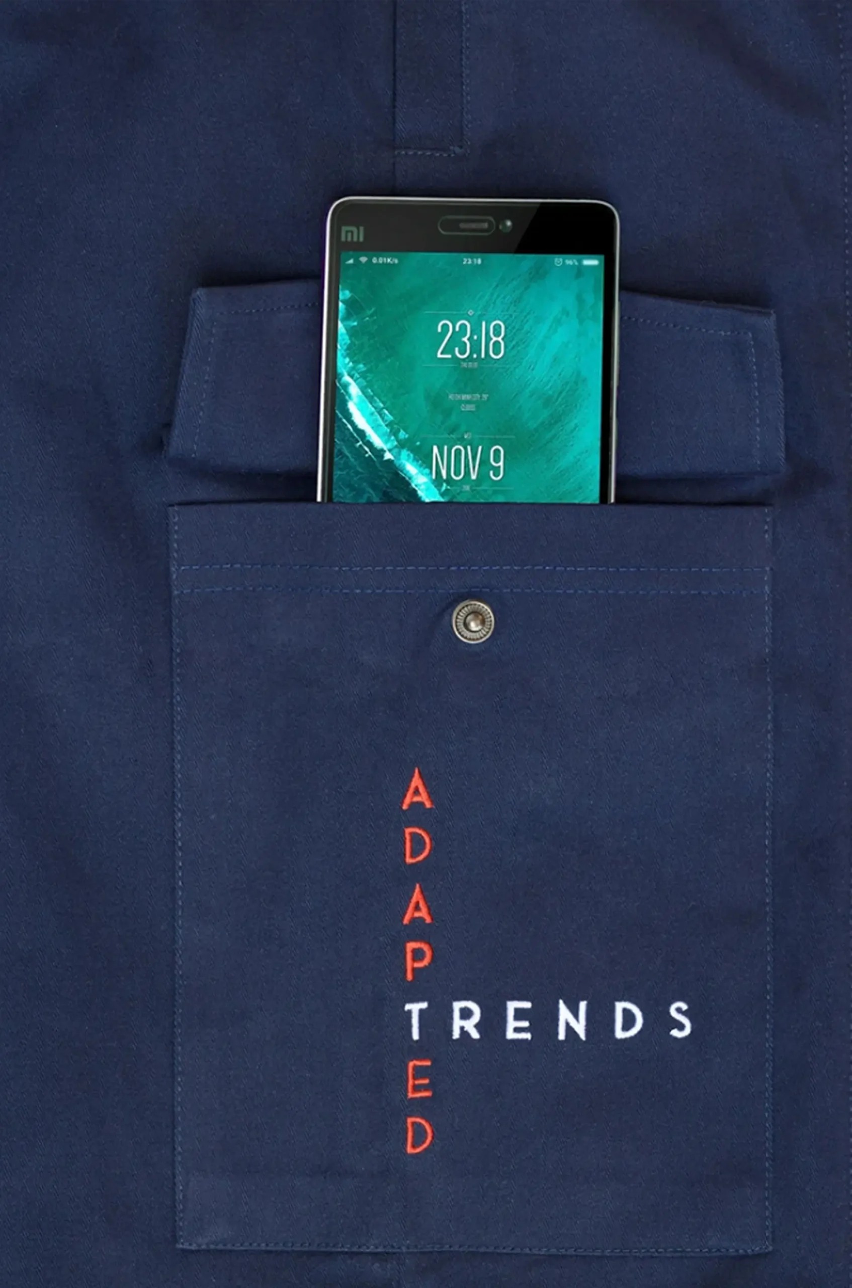 Folded View of the Navy Blue Cargo Trousers (V2)