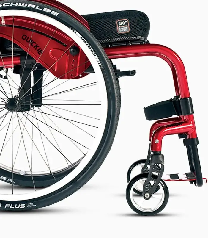 Close Up Of The Wheels On the Quickie Argon 2 Plus Wheelchair