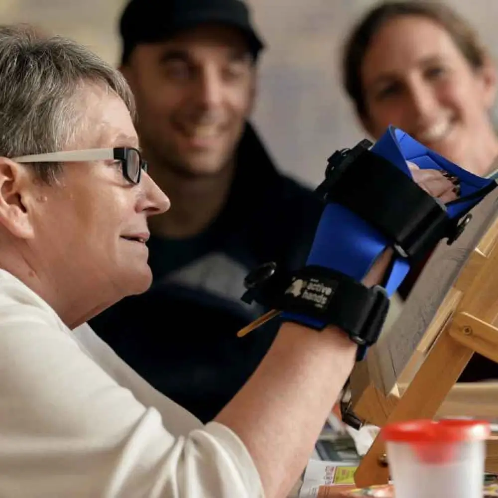 Adult Painting With The Small Item Gripping Aid