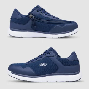Pair Of Voyage Navy Zipper Shoes