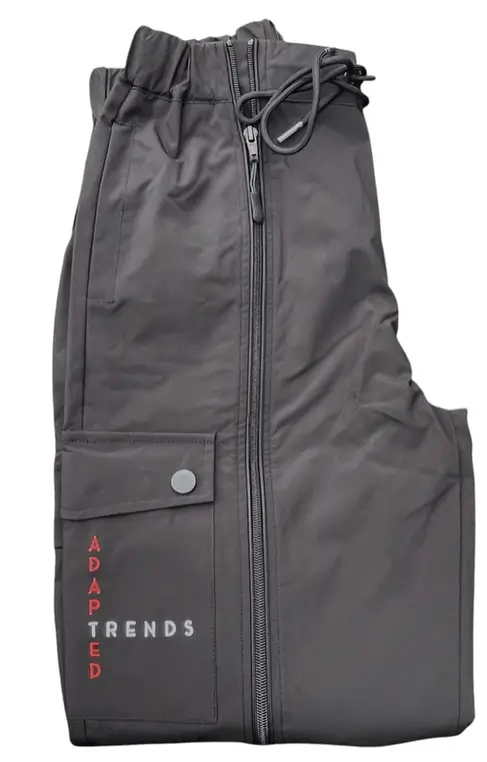 Waterproof Black Cotton Adapted Cargo Trousers Folded