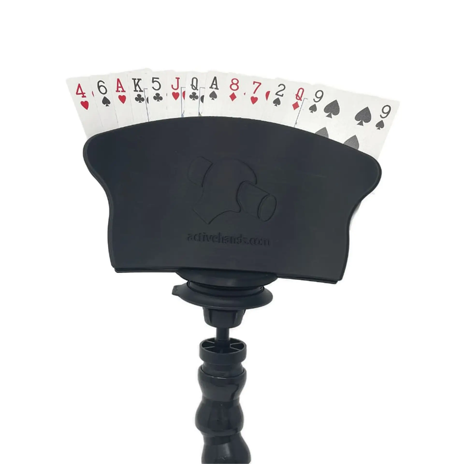 Card holder on stand holding a hand of cards.