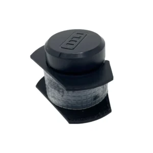 Black grip tool with clear strap adapter base.