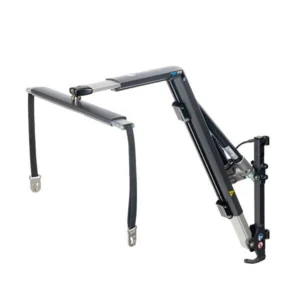 Product shot of the lifter arm and straps, white background.