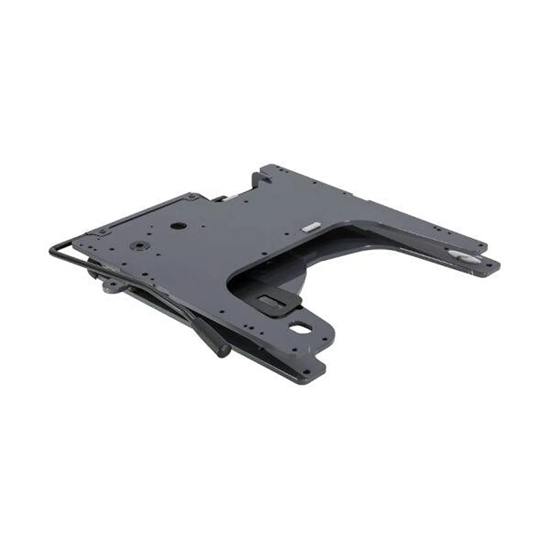 Product shot of a curved seat mounting bracket, white background.